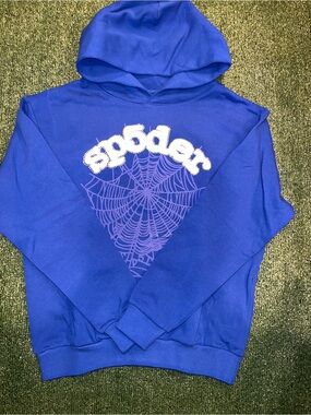 Spider Worldwide Blue Spider Graphic Pullover Hoodie